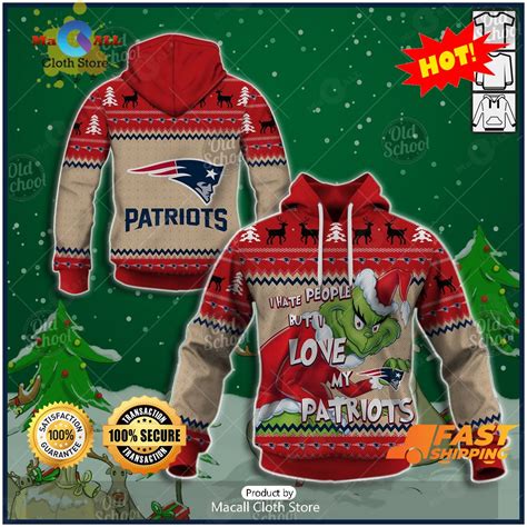 HOT NFL New England Patriots X Grinch Christmas Ugly Sweater Style