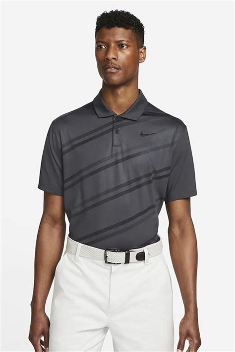 Nike Golf Men S Dri Fit Vapor Stripe Polo Golf Shirt Dark Smoke Grey