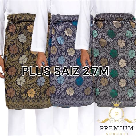 SAMPIN SONGKET PLUS SAIZ XL 2XL 3XL 4XL HITAM GOLD SILVER