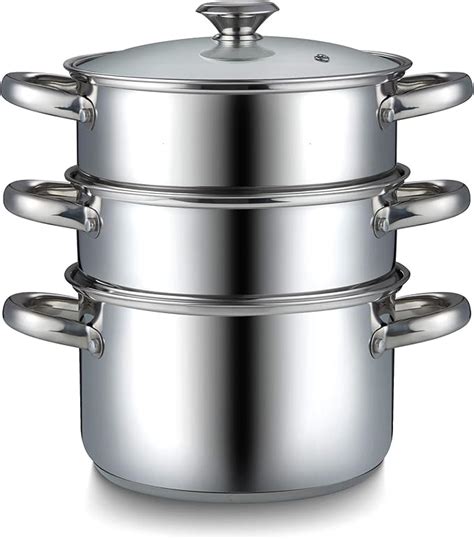amazoncom cook  home stainless steel saucepan double boiler steamer