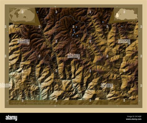 Haa District Of Bhutan Colored Elevation Map With Lakes And Rivers