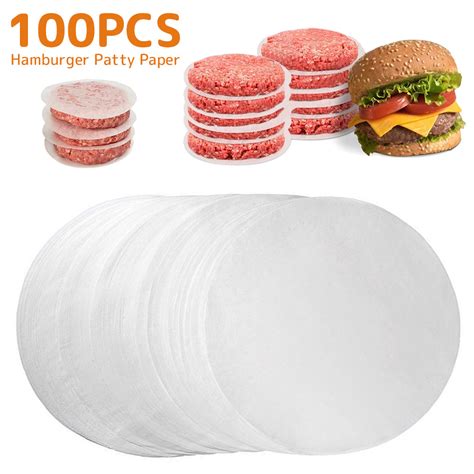 Yous Auto 100 Pieces Hamburger Patty Paper Waxed Butcher Paper Sheet