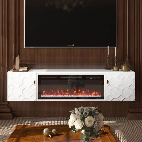 Boyel Living Floating Fireplace TV Stand , Modern Entertainment Center ...