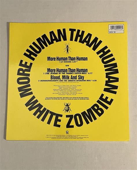 White Zombie More Human Than Human 1995 Limited Edition Yellow Vinyl 10