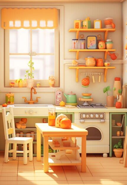 Premium Ai Image Image Of A Small Kitchen Low Poly