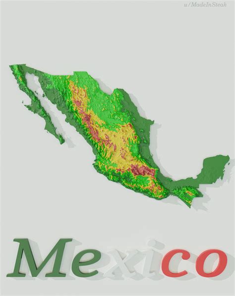 Mexico Elevation Map