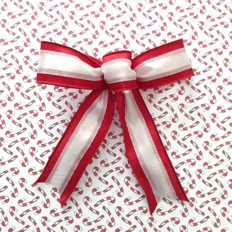 Christmas Tree Bows Red And White Xmas Decorative Bows Etsy