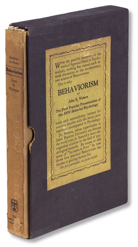 Behaviorism By John B Watson [john Broadus Watson 1878 1958 ] Ian