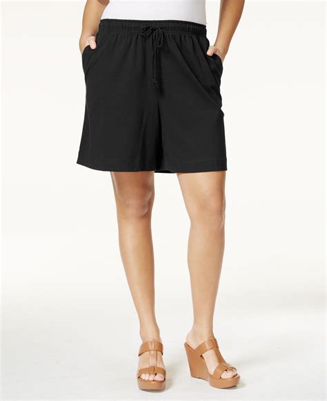 Karen Scott Plus Size Drawstring Knit Shorts Only At Macys Shorts