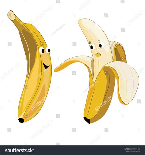 Bananas Vector Illustration Two Bananas Drawing Stock Vector (Royalty ...