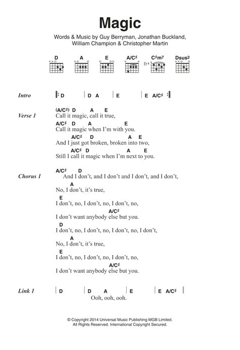 Magic by Coldplay - Guitar Chords/Lyrics - Guitar Instructor