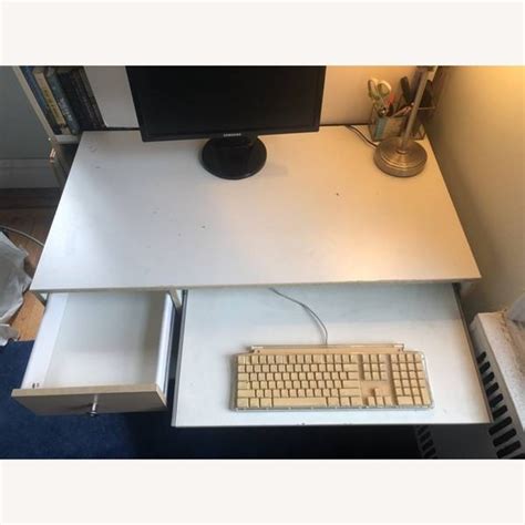 Ikea Desk Keyboard And Upper Shelves Home Office Aptdeco