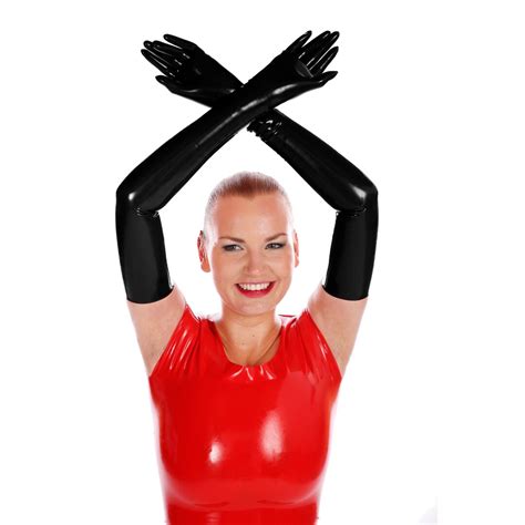 Rubberfashion Latex Gloves Long Sexy Rubber Gloves Sex Latex Gloves For