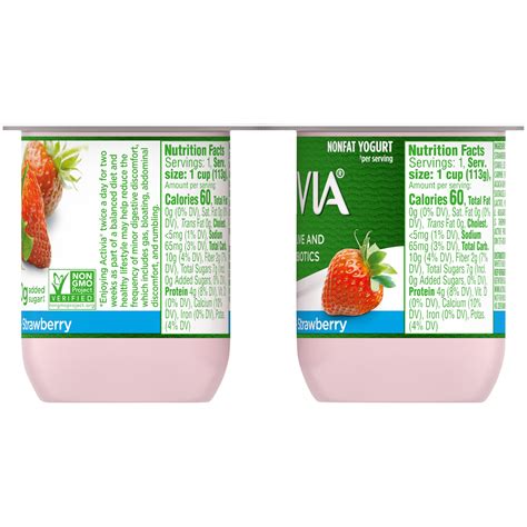 Activia Nonfat Probiotic Strawberry Yogurt Cups 4 Oz Shipt