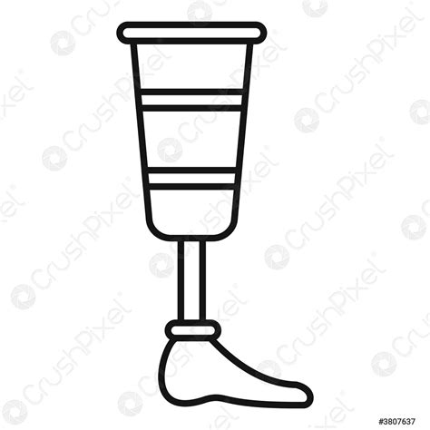 Leg artificial limb icon, outline style - stock vector 3807637 | Crushpixel