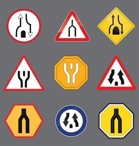 Traffic Sign Yellow Vector Illustration. dual carriage way 16517604 Vector Art at Vecteezy