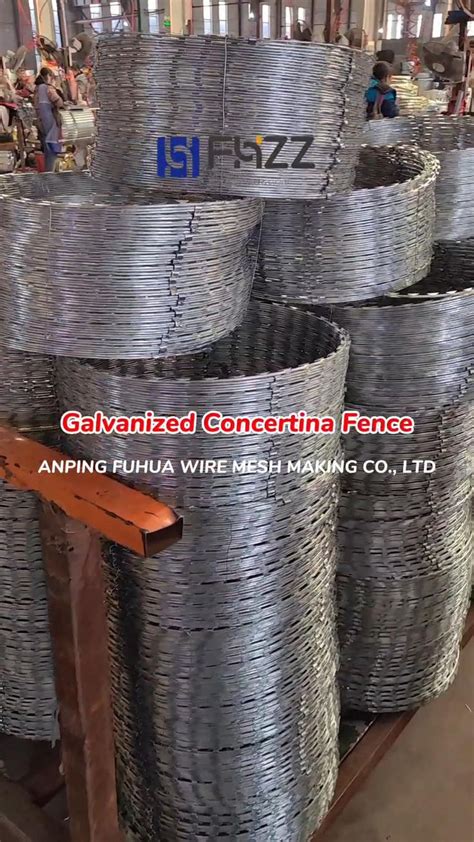 Fhzz Galvanized Concertina Fence Concertina Razor Wire Coils For