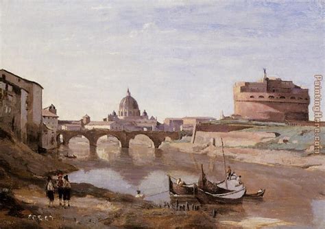 Jean Baptiste Camille Corot Rome Castle Santangelo Painting Anysize