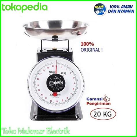 Promo Timbangan Duduk Jarum 20Kg Merk Crown Stainless Barang Kokoh