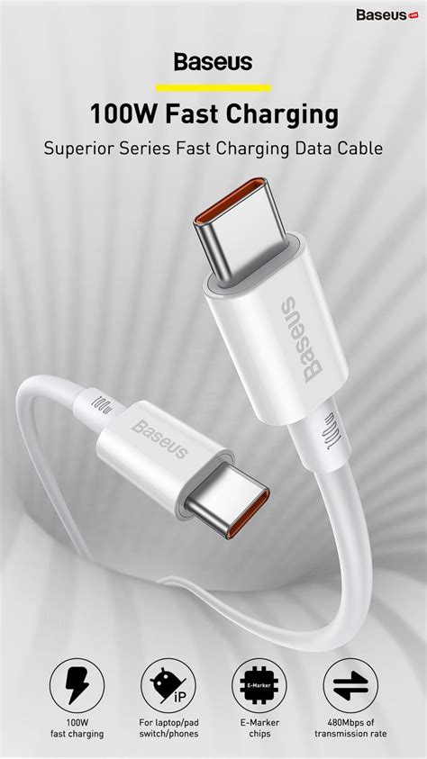 Superior Series Fast Charging Data Cable Type C To Type C 100W Baseus