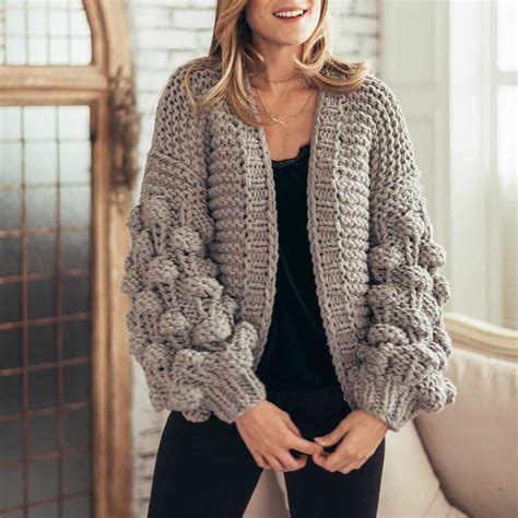 Oversized Chunky Thick Cable Knit Cardigan Sweater Sunifty