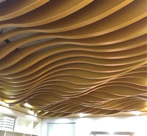 Custom Made Aluminum Ceiling Design Metal Curve Wave Baffle Ceiling For