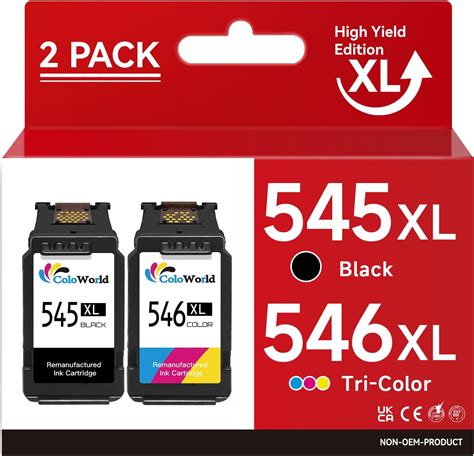 ColoWorld 545 546 Ink Cartridges PG 545XL CL 546XL Multipack