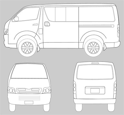 Van car blueprint vector illustration 35196343 Vector Art at Vecteezy