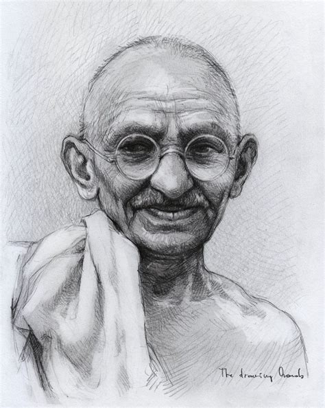 Gandhi Pencil Drawing at PaintingValley.com | Explore collection of ...