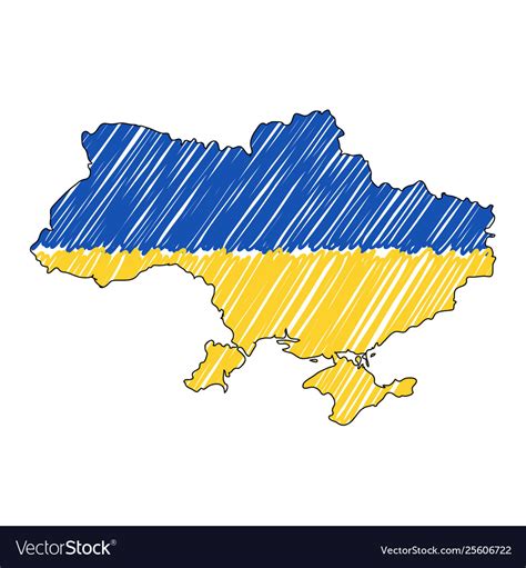 Ukraine Map Hand Drawn Sketch Concept Royalty Free Vector