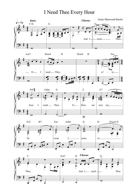 I Need Thee Every Hour Sheet Music Pdf Mission House Praisecharts