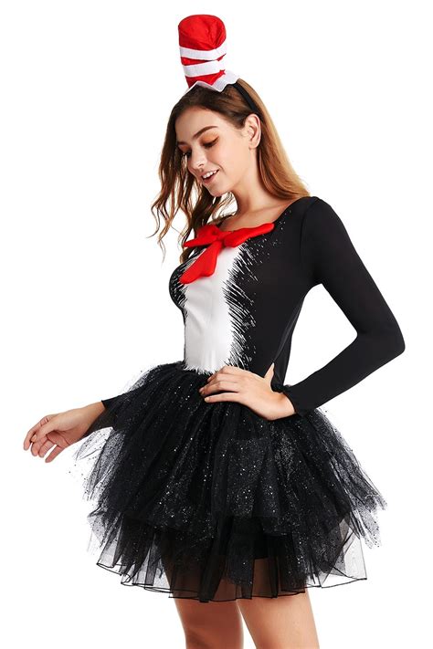 Ladies DR SEUSS CAT IN THE HAT COSTUME DRESS - Dr Seuss Costume ...