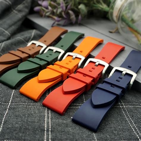 Premium Grade Fluorine Rubber Watch Strap Mm Mm Mm Bracelet Quick