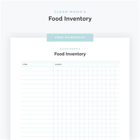 Food Inventory Sheet