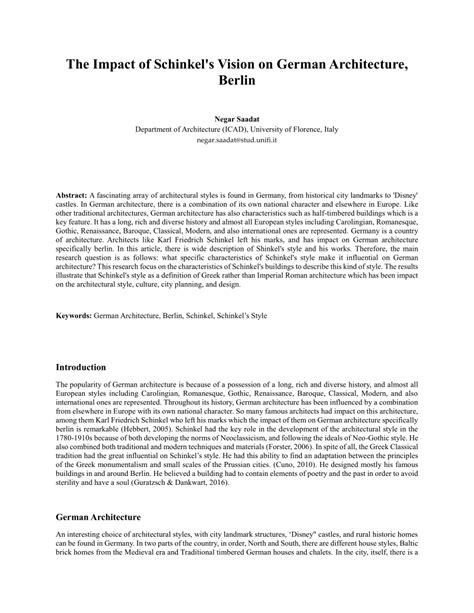 (PDF) The Impact of Schinkel's Vision on German Architecture, Berlin