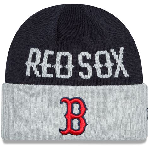 Boston Red Sox New Era Classic Cover Cuffed Knit Hat - Navy/Heather Gray