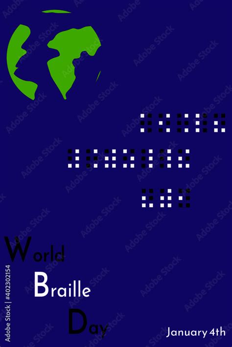 World Braille Day vector illustration.For greeting card, poster and banner. Annual celebration ...