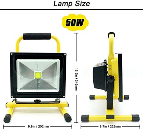 Dersoy 50W 4000LM LED Work Lights Rechargeable Battery Work Lights