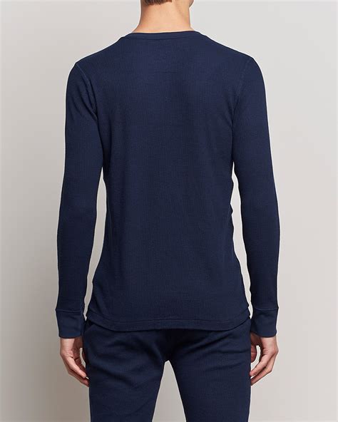 Polo Ralph Lauren Waffle Long Sleeve Crew Neck Cruise Navy At