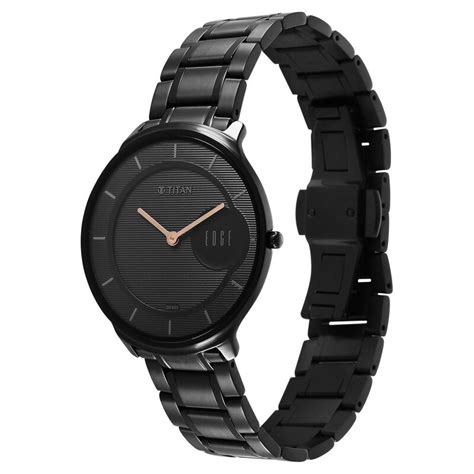 buy  titan edge metal black dial analog stainless steel strap