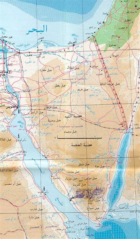 خريطة جنوب سيناء بالتفصيل , تقسيمات سيناء علي الخريطه - حنين الذكريات