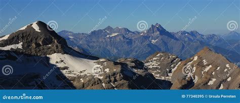 View From Sex Rouge Swiss Alps Stock Image Image Of Dents Midi 77340395