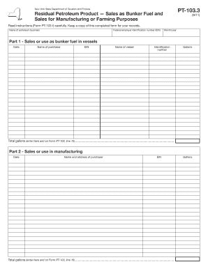 Fillable Online Tax Ny Form PT 103 3 911 Residual Petroleum Product