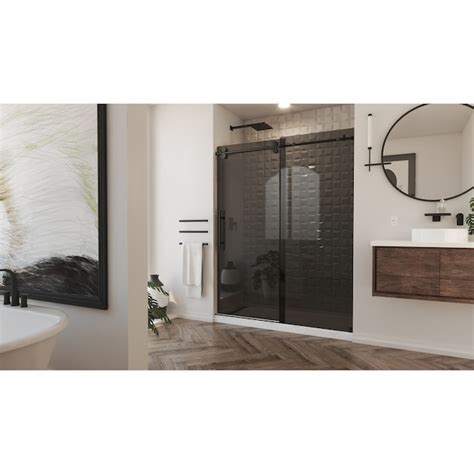 Dreamline Enigma Xo Matte Black 56 In To 60 In W X 76 In H Frameless Sliding Shower Door