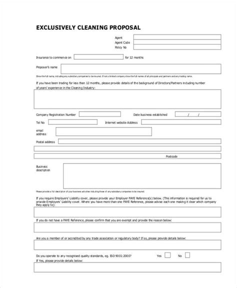 Free Cleaning Proposal Template Word