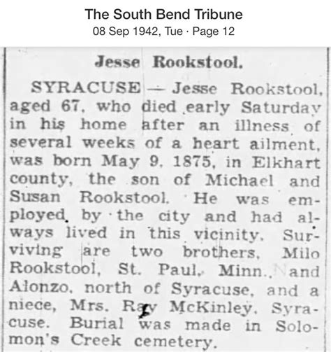 Jesse R Rookstool 1876 1942 Mémorial Find a Grave