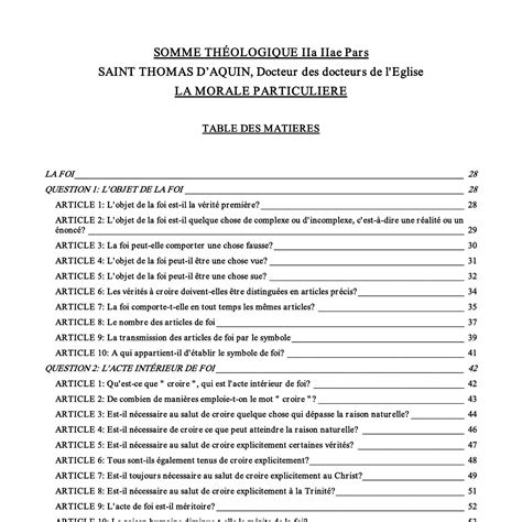 Somme Th Ologique De Saint Thomas D Aquin Pdf Docdroid