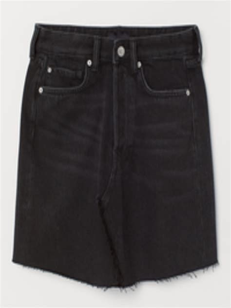 Buy Handm Women Black Solid Denim Skirt Skirts For Women 10869134 Myntra