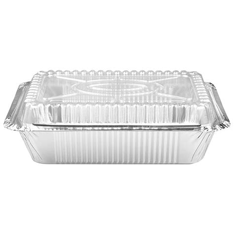 Vezee Lbs Disposable Aluminum Oblong Foil Pan Pcs With Dome Lids