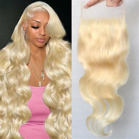 Amazon QTHAIR 14A Russian Blonde 613 Transparent Lace Frontal Closure 18in 100 Russian
